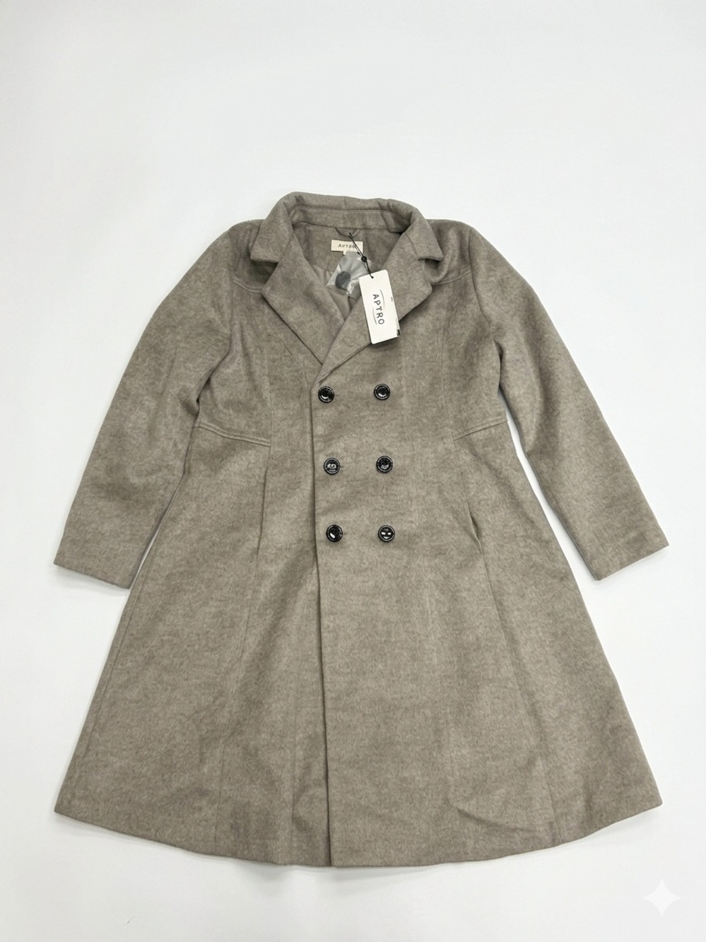 APTRO NWT Double Breasted Winter Dress Wool Blend Coat Size XXL